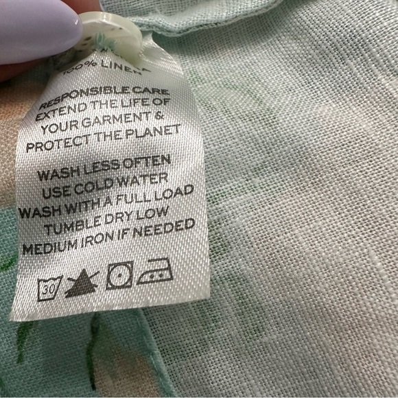 Hill House Linen Laura Floral Dress Blue Green Sz Small Cottagecore Feminine EUC - Picture 6 of 9